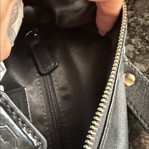 Authentic coach.  Black with signature C pattern. - Picture 9 of 11